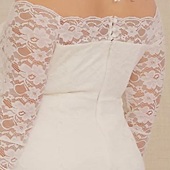 Torrid ivory lace off the shoulder bodycon wedding dress, Plus size 22 - Picture 6 of 6